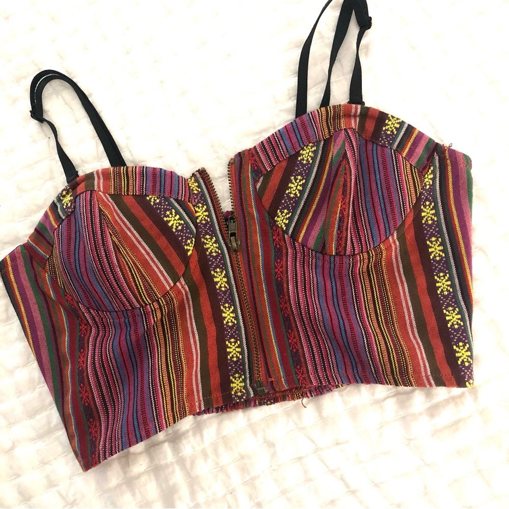 Tops bundle 3 or more for 30% off!  Forever 21 Tribal multi-colored striped